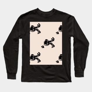 Black intricate fragments on a light beige surface. Long Sleeve T-Shirt
